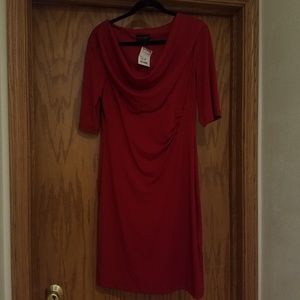 Red rouched dress